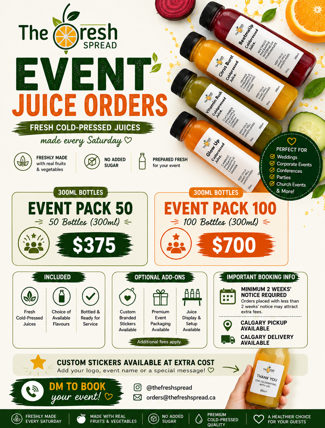 Bulk Cold-pressed Juices for Events